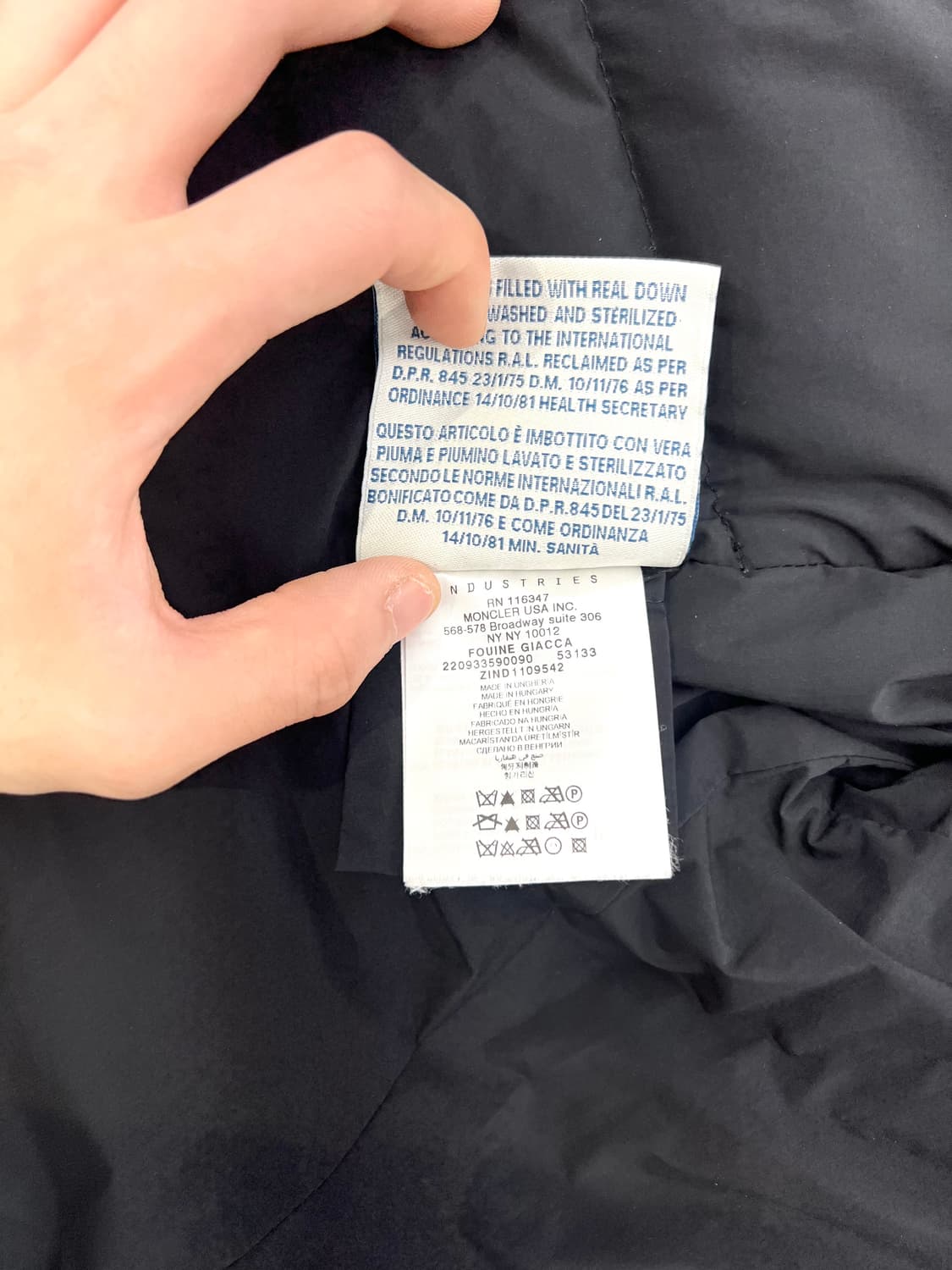 몽클레르 블랙 클래식 1 마이크로 다운 패딩 자켓 상품이미지9