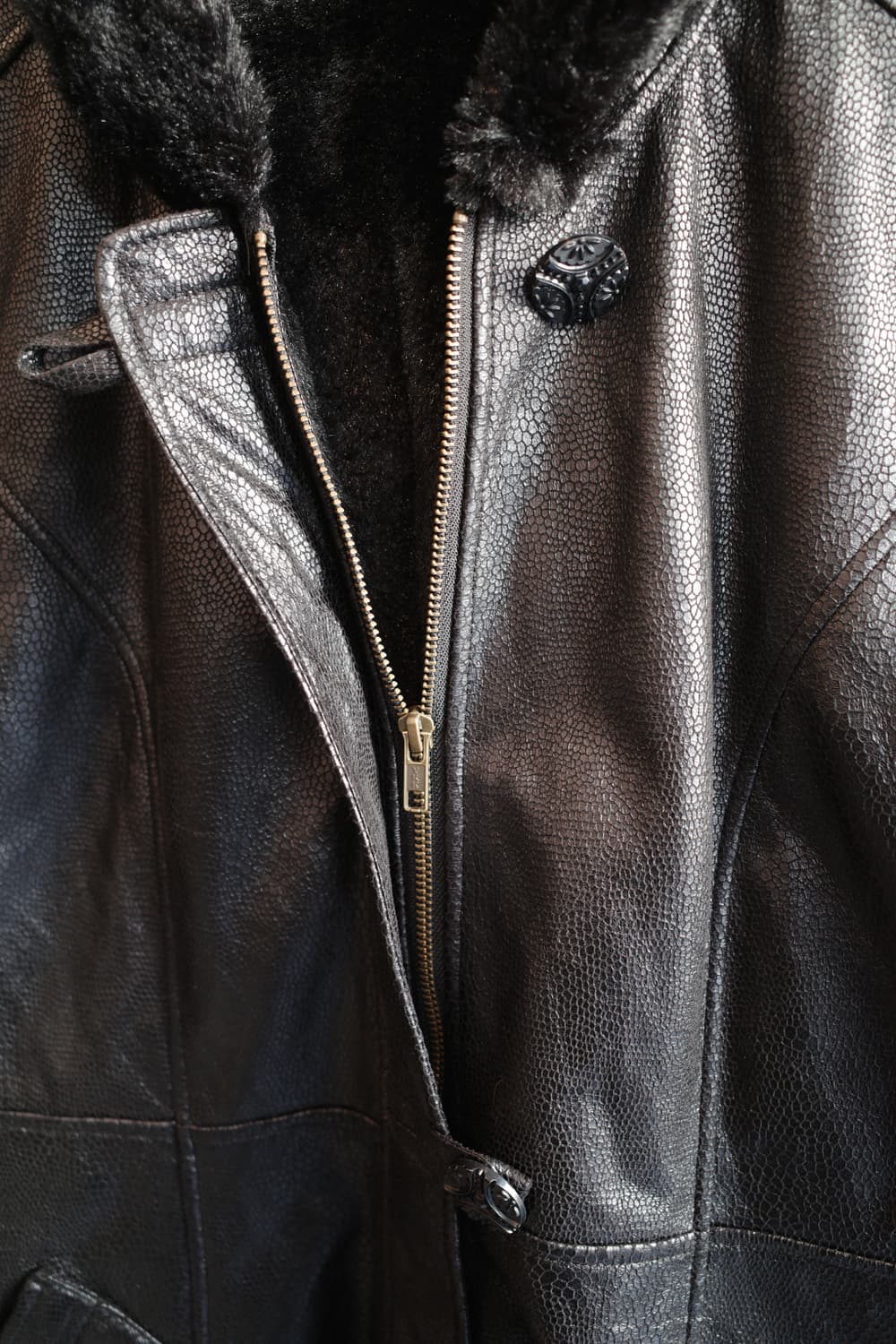 Japan brand 뱀피 패턴 롱코트  상품이미지3