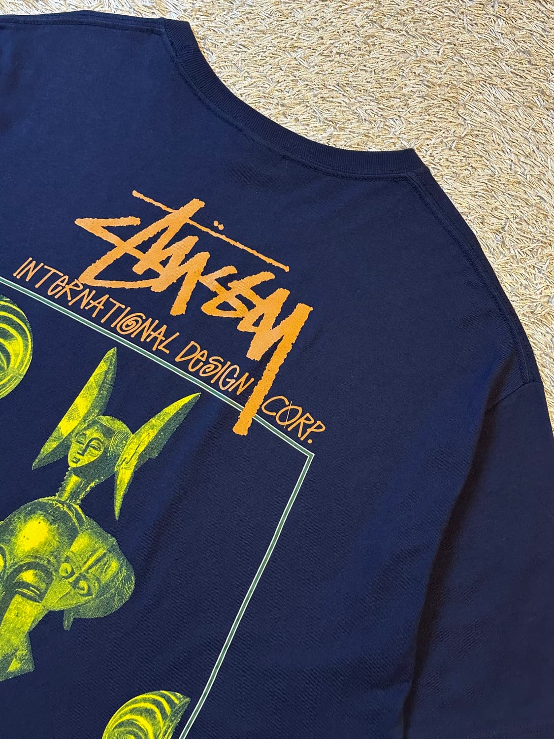 스투시 STUSSY 마스크드 반팔 티셔츠 네이비 상품이미지1
