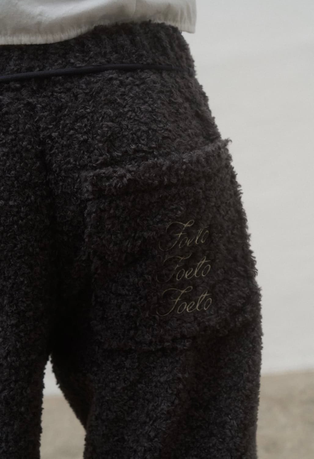 (새상품/기장수선) 포에토 밤비 테리 팬츠 차콜 상품이미지3