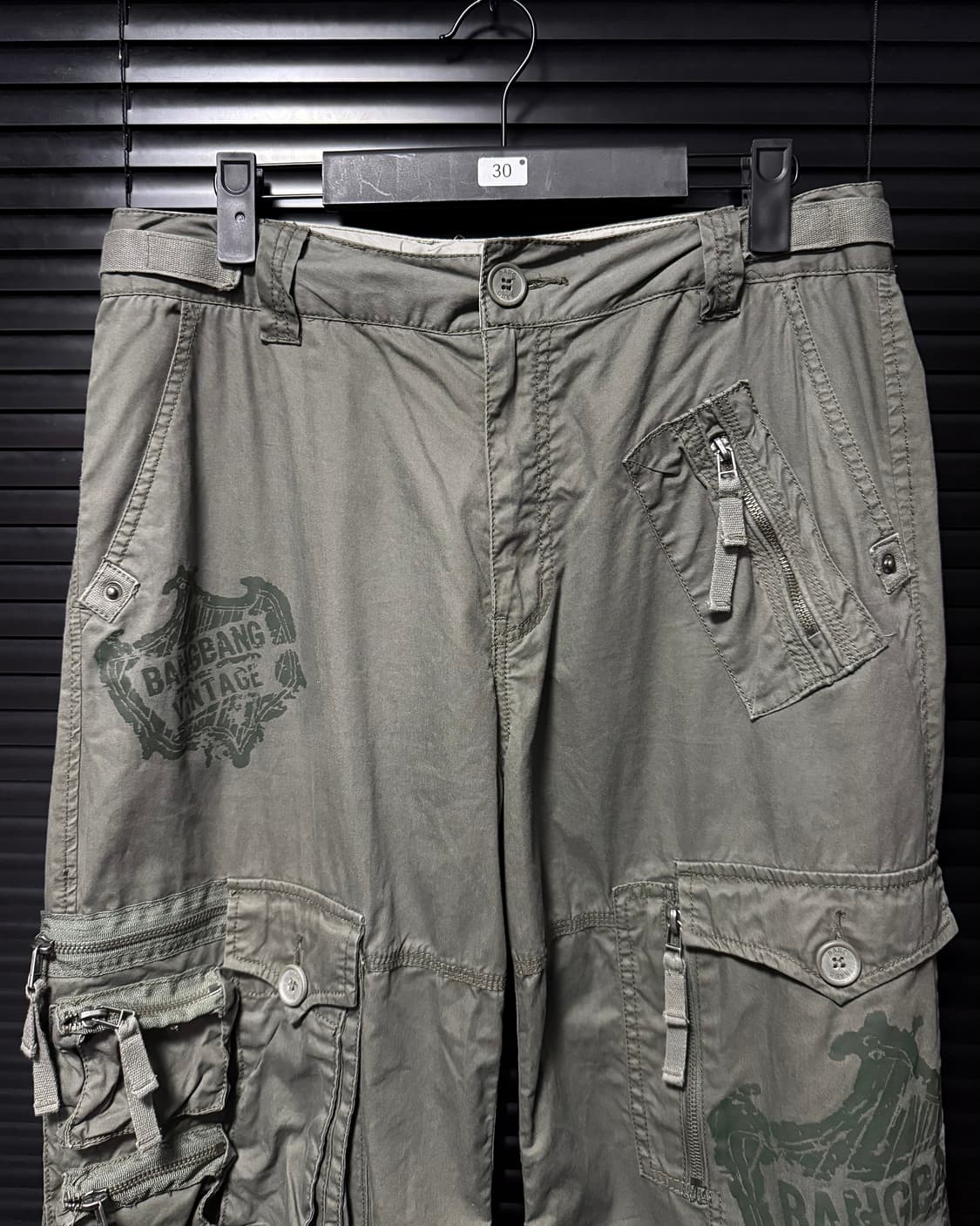 뱅뱅 빈티지 진스 카고 유틸리티 포켓 밀리터리 워크 팬츠 아메카지 30 상품이미지3
