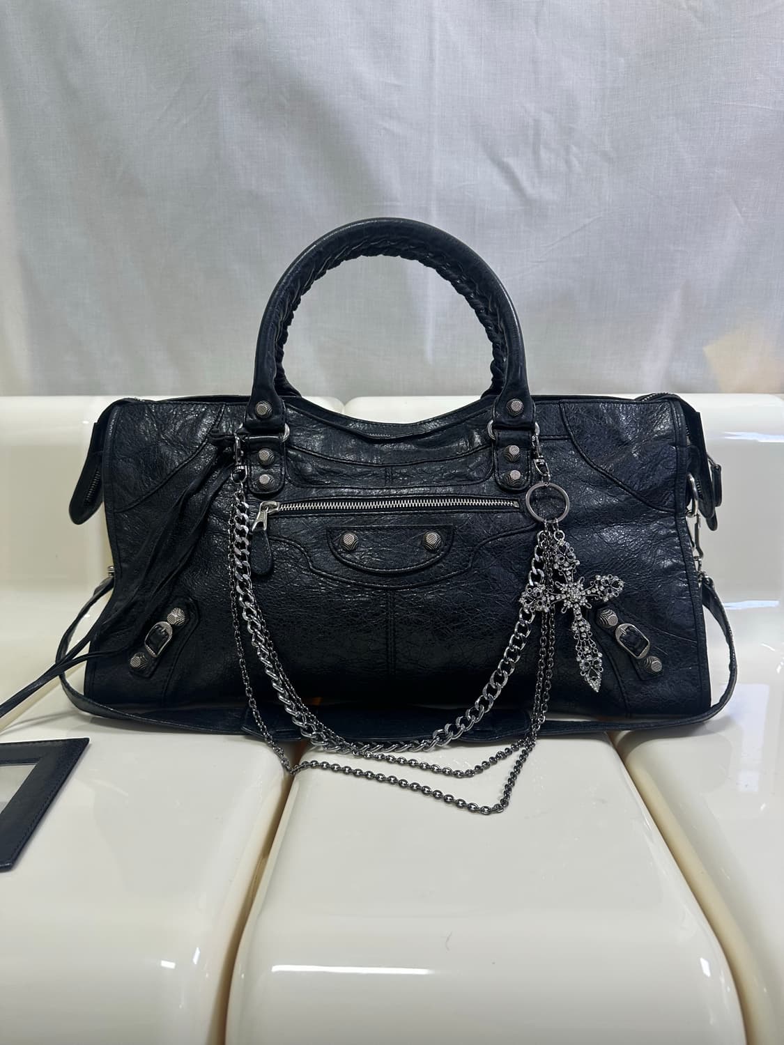 [A 정품] 발렌시아가 시티 모터백 파트타임 블랙 상품이미지2