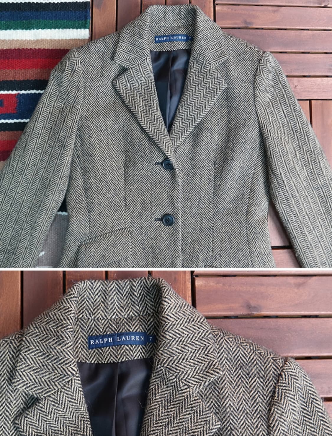 랄프로렌 양모,알파카 헤링본 롱 코트~우먼44~55 상품이미지3