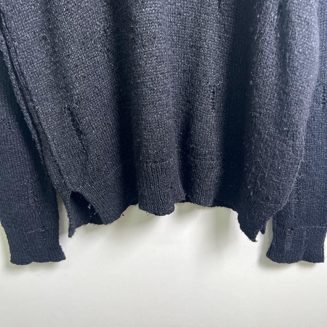 올세인츠 블랙 디스트로이드 데미지 니트 스웨터 M 상품이미지5