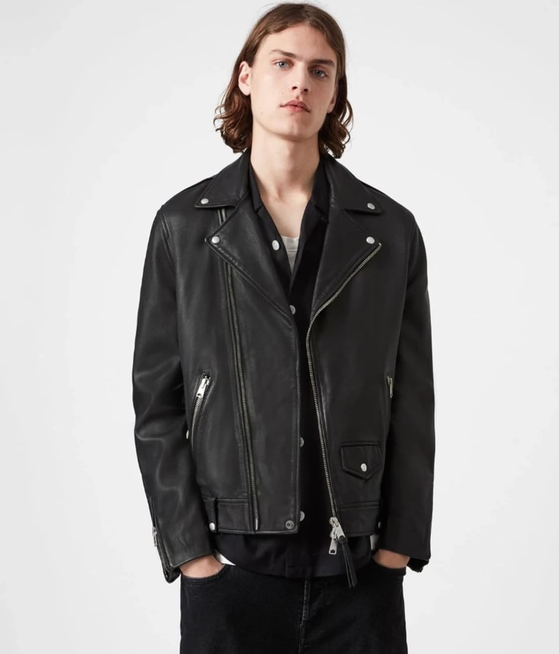 AllSaints 올세인츠 볼트 양가죽 바이커 자켓 95 상품이미지1