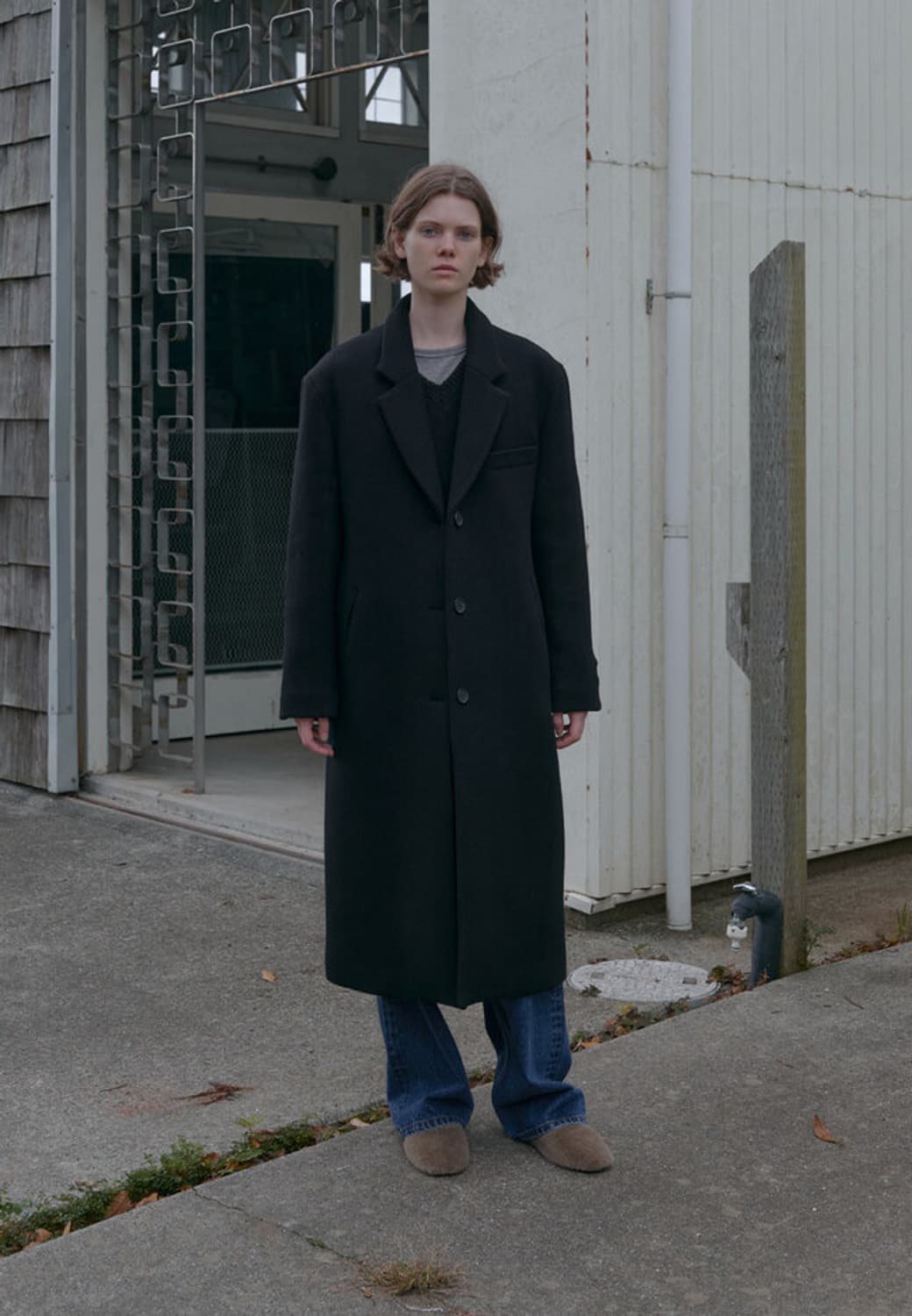 포저 울 싱글 맥시코트(블랙) 상품이미지2