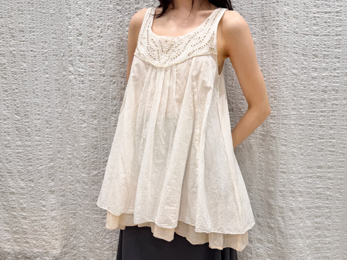 Lace-trim sleeveless blouse 상품이미지4