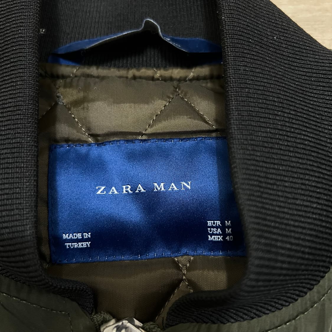 자라 맨 포켓 MA-1 항공점퍼 봄버자켓 [카키] M/95 상품이미지4