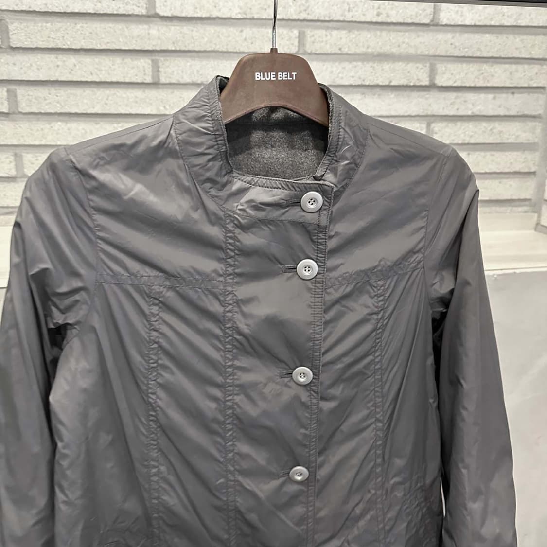 JPN VINTAGE 리버시블 하프 코트 더블 버튼 투포켓 디테일 그레이 상품이미지6