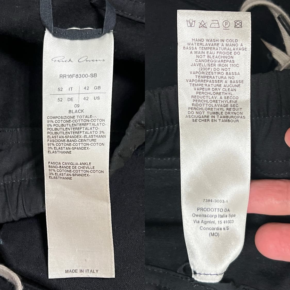 릭오웬스 16FW 마스토돈 카고 조거 팬츠 블랙 상품이미지9