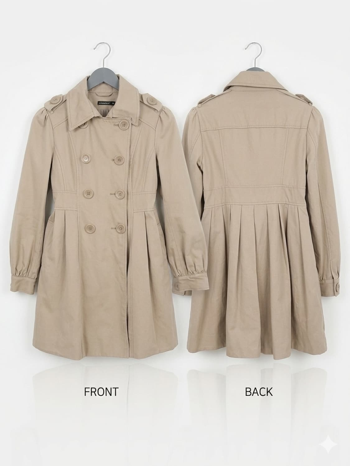 모리 빈티지 베이지 플리츠 코트 상품이미지2