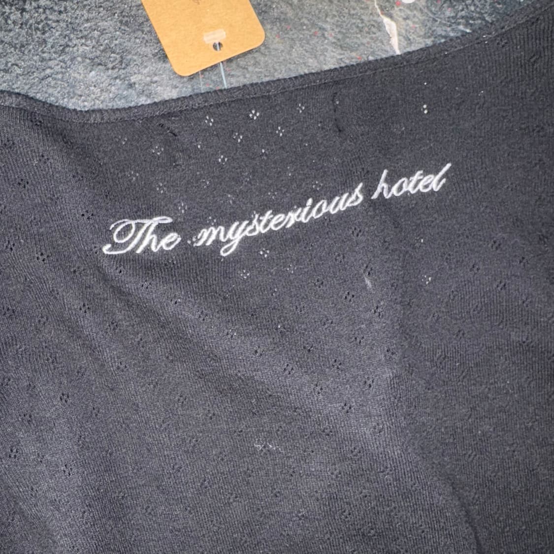 Mystreious Hotel 블랙 크롭 가디건 상품이미지4