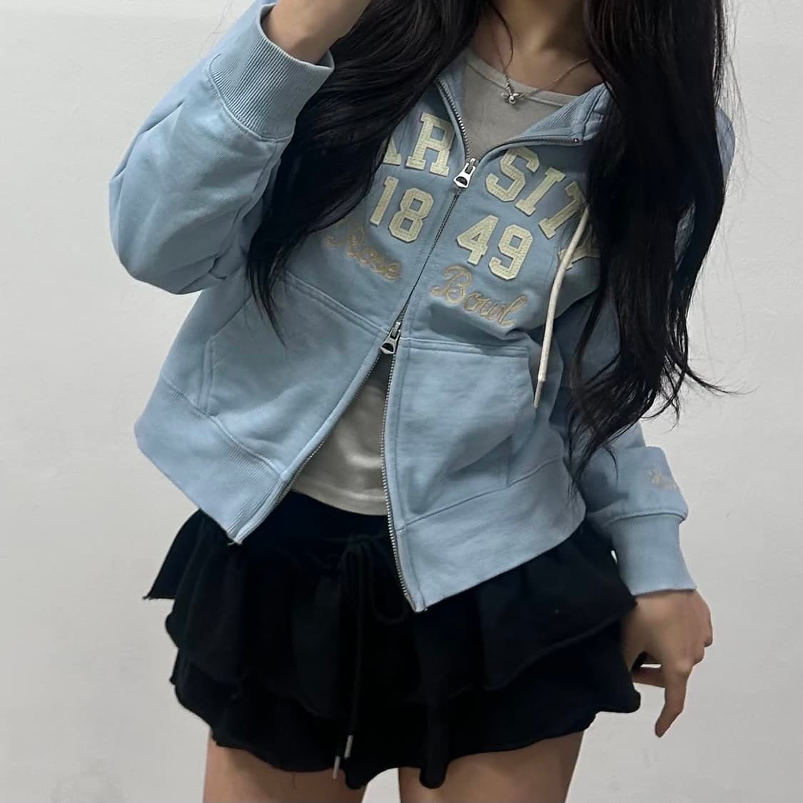후아유 y2k 러블리힙 투웨이 후드집업 희귀져지(S) 상품이미지2