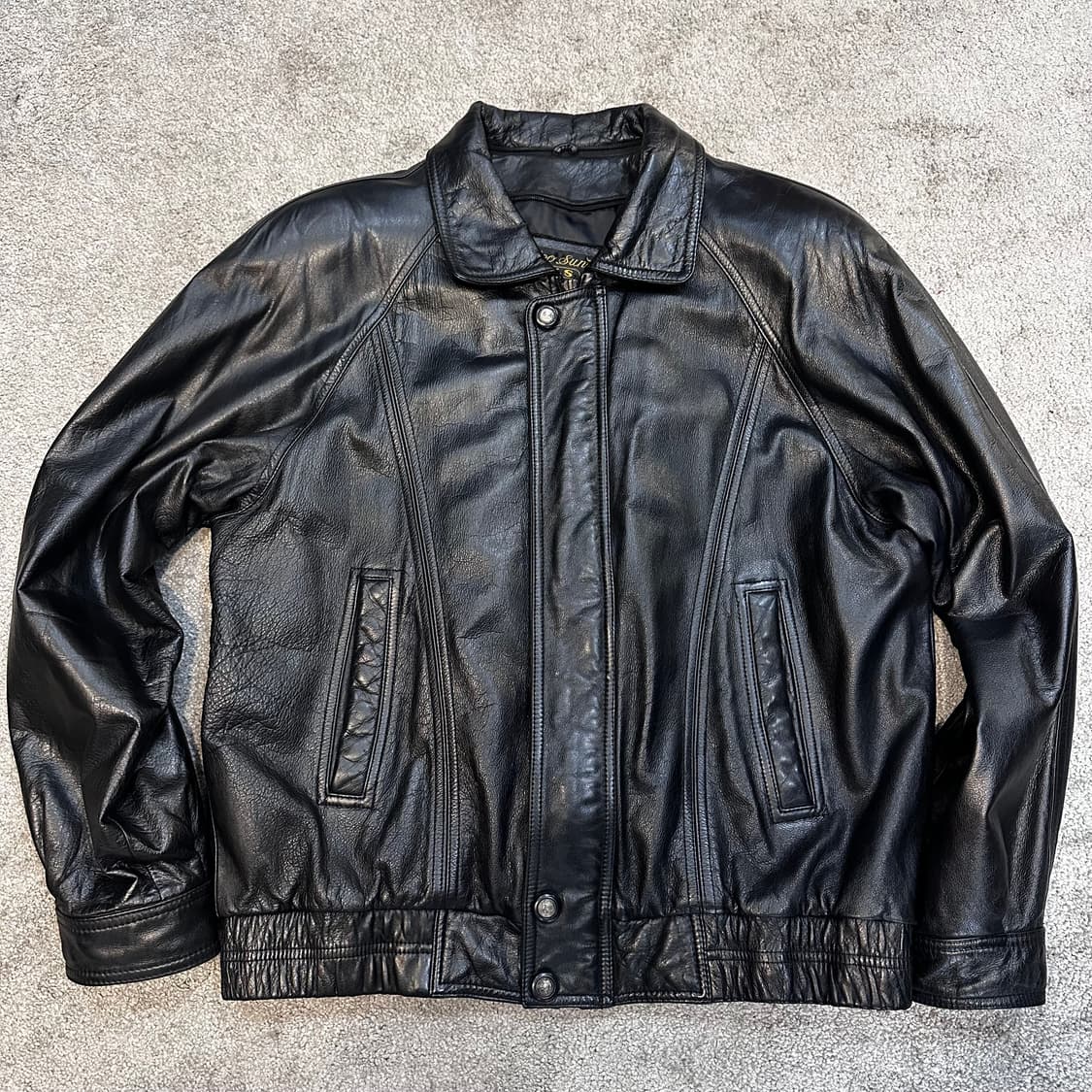 빈티지 블랙 소가죽 봄버 자켓XL 상품이미지6