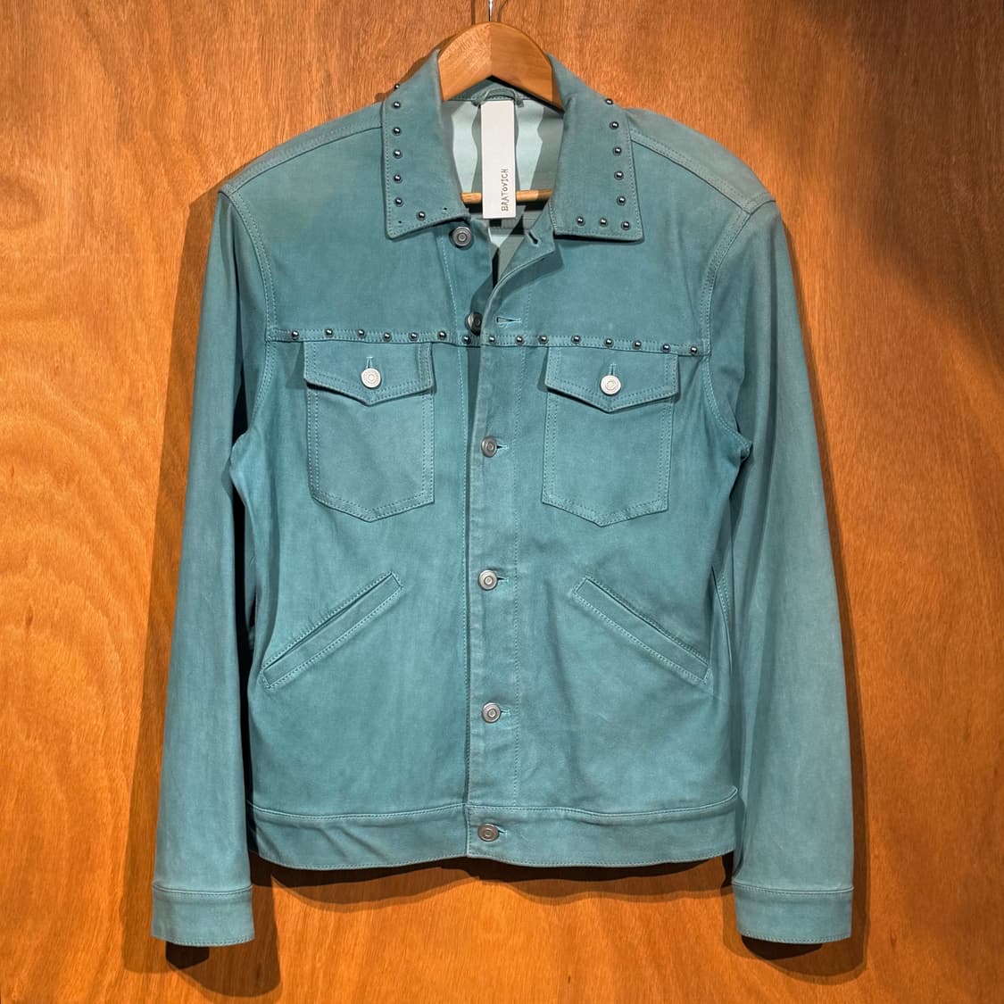 이태리 조르지오 브라토 브라토비치 램스킨 스터드 트러커 자켓 L 양가죽 상품이미지9