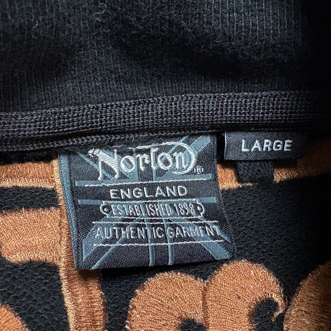 Norton 노턴 펑크 포인트 블랙 카라 레터링 자켓 집업 상품이미지3