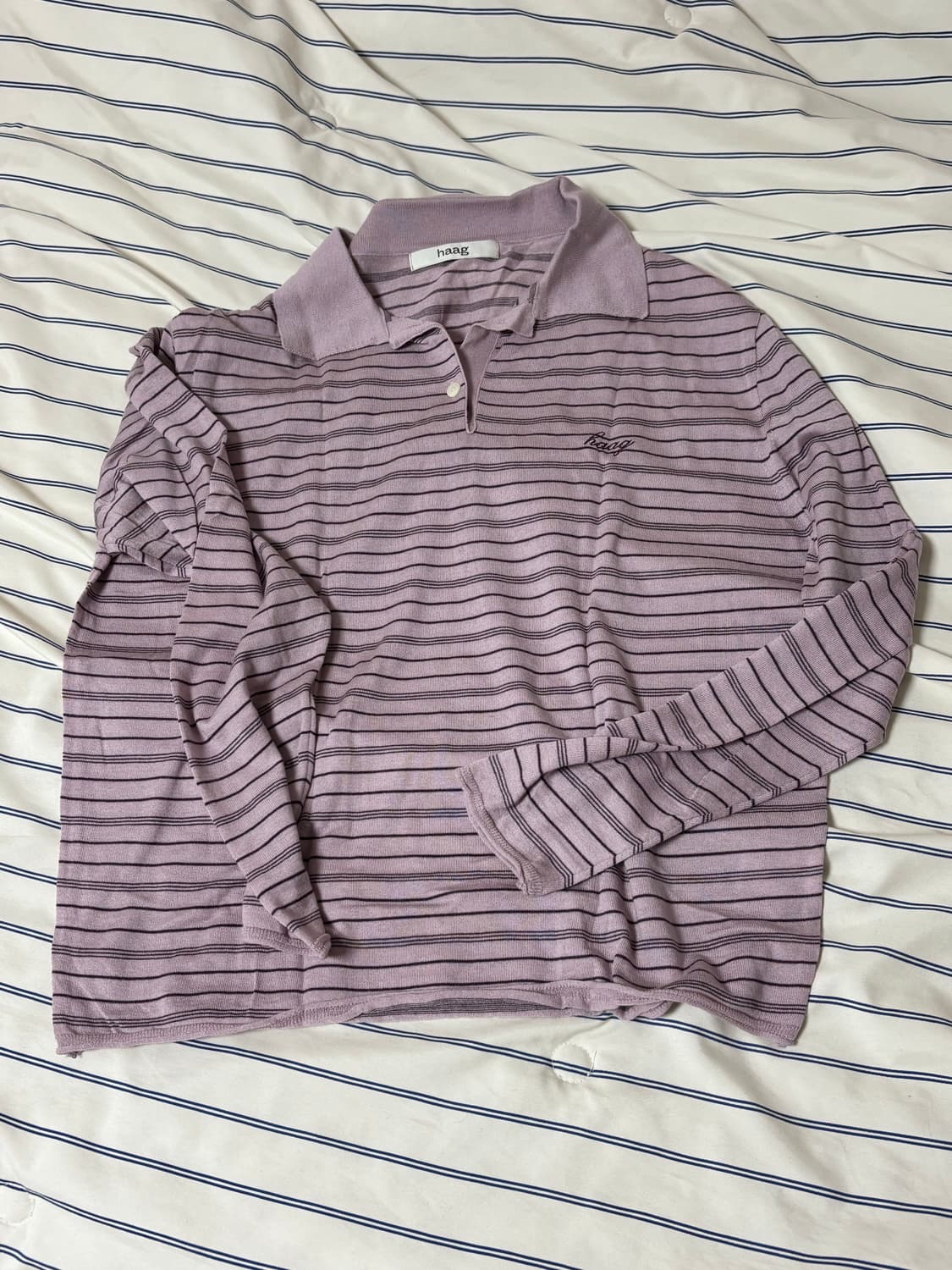 헤이그 a stripe polo knit 상품이미지5