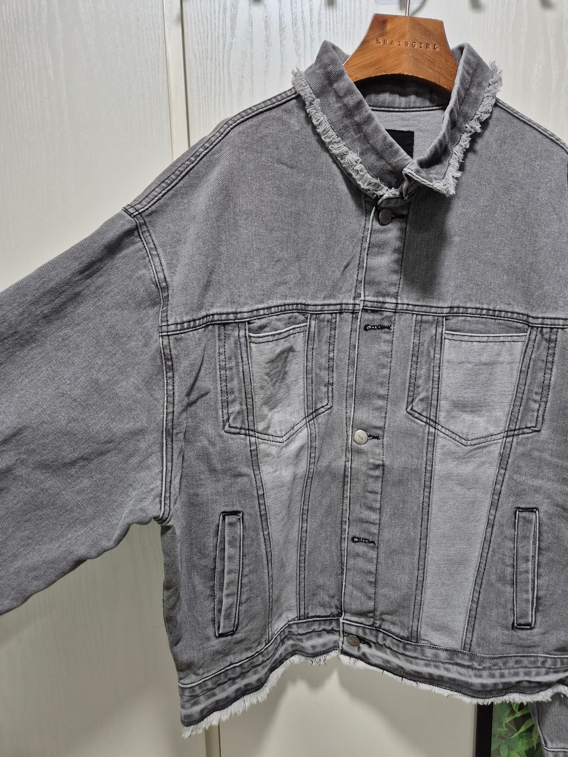 (세일)(새상품)MNL 데님 청자켓 회색 상품이미지8