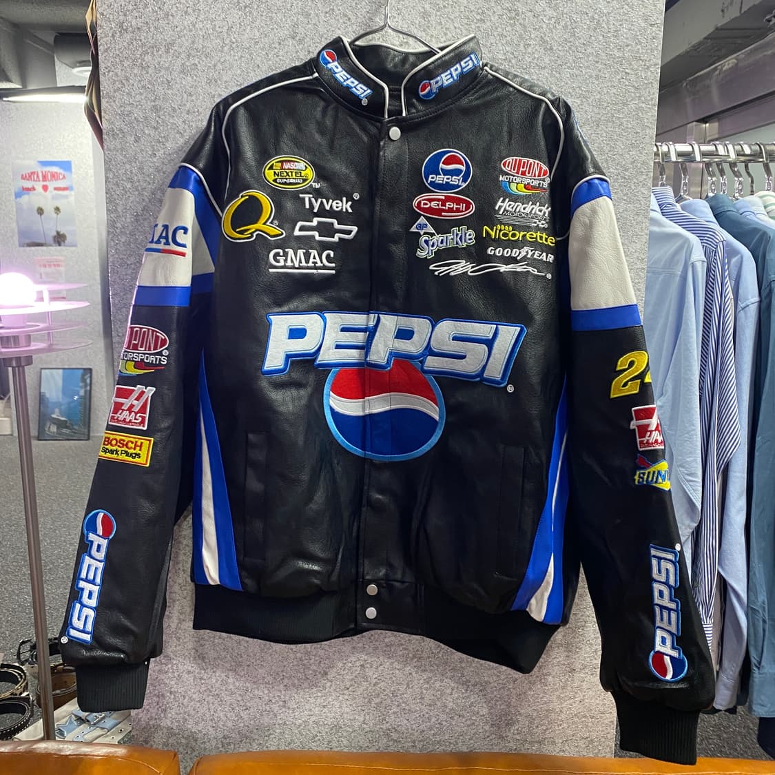 펩시 레이싱 자수패치 블랙 레더자켓 B3699 상품이미지2