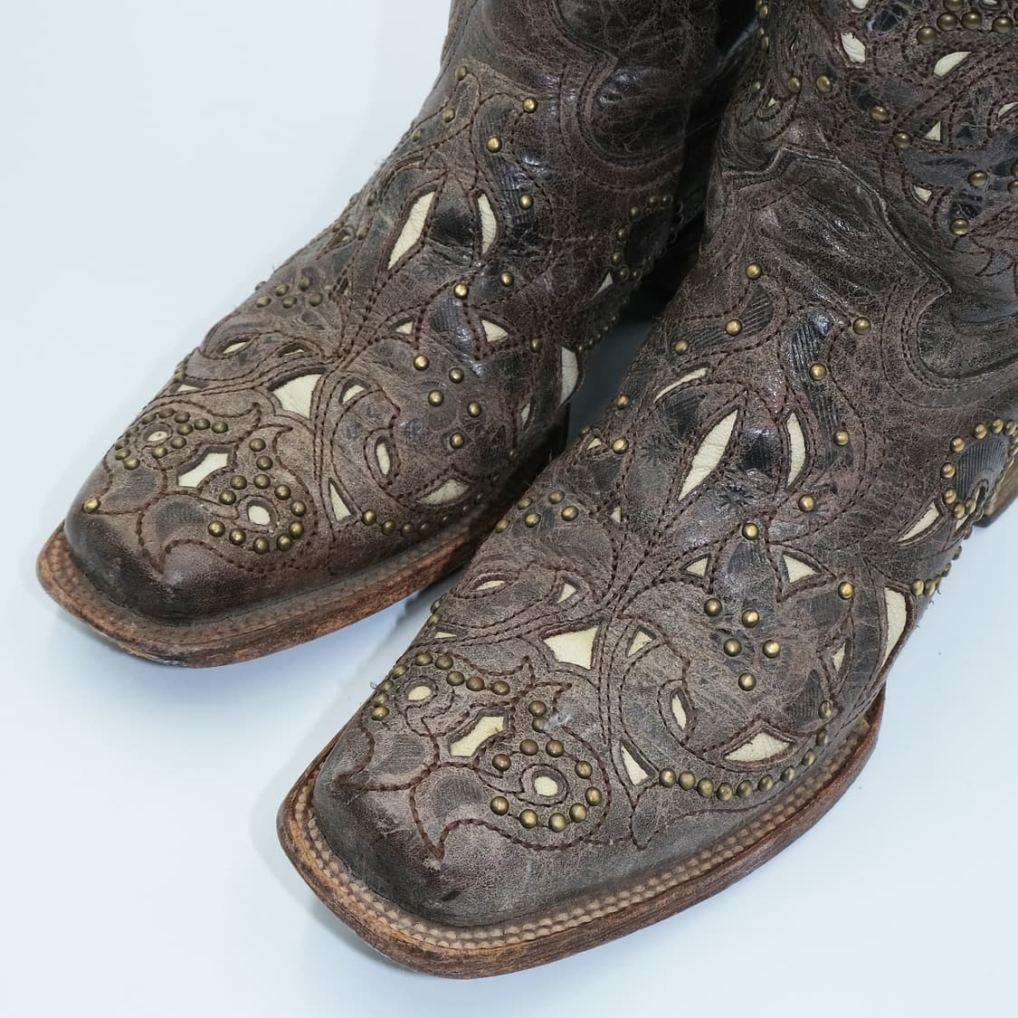 빈티지 코랄 웨스턴 스터드 레더 부츠 9M(260)사이즈 BT26005 상품이미지5