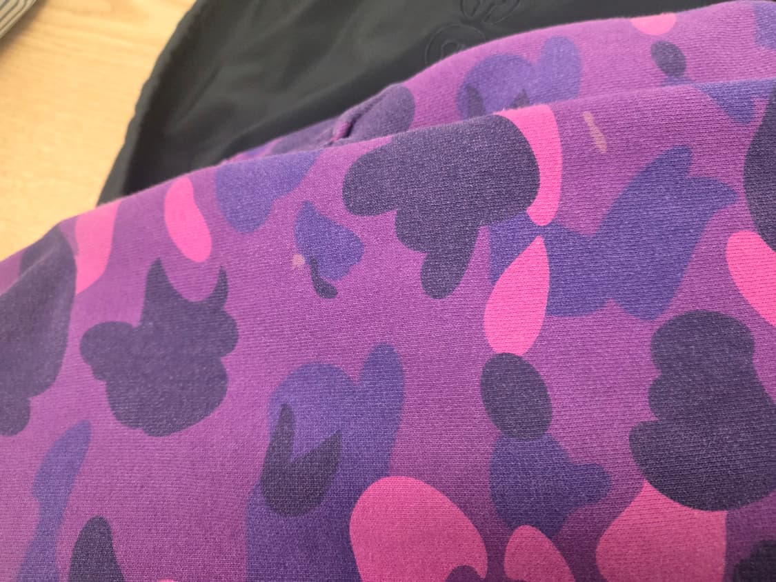 [여성 M] 베이프 퍼플 풀카모 크롭 샤크후드집업 상품이미지9