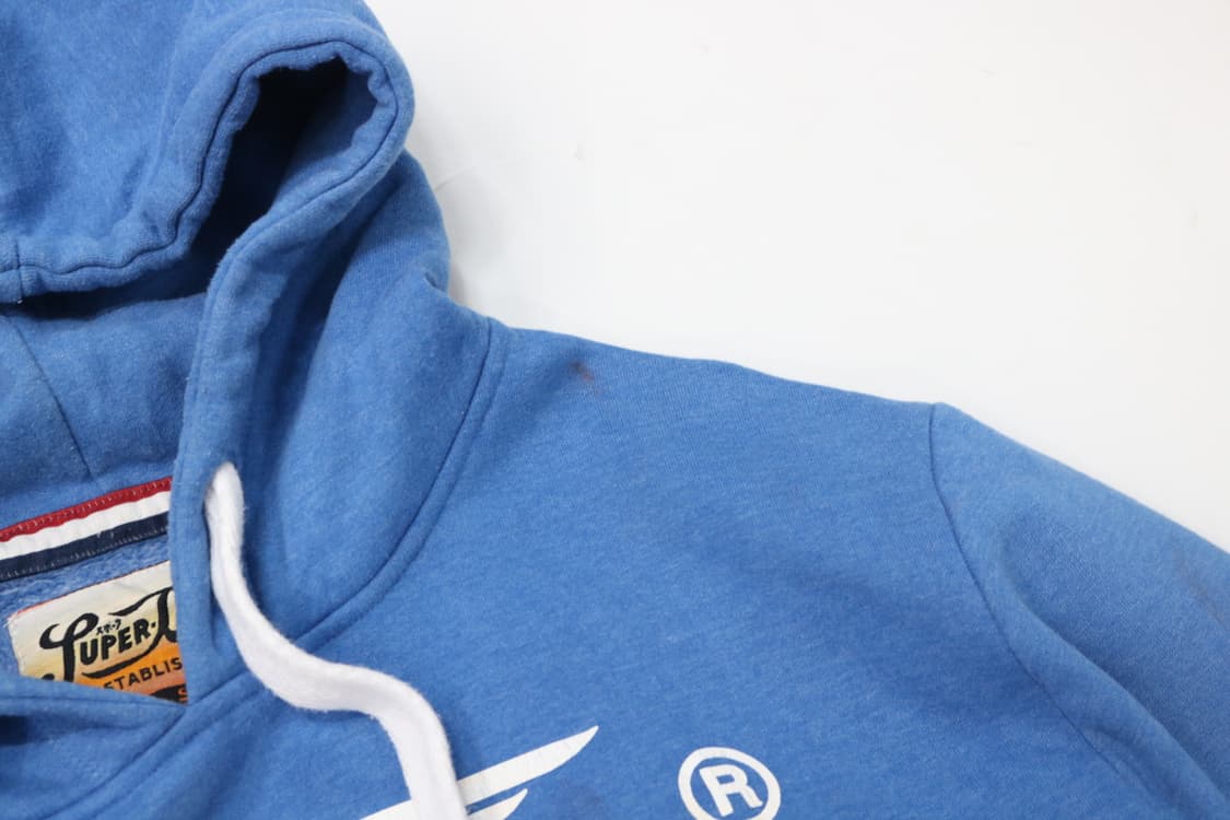 슈퍼드라이 빈티지 로고 오렌지 그래픽 스카이블루 후드티 (2XL) 상품이미지5