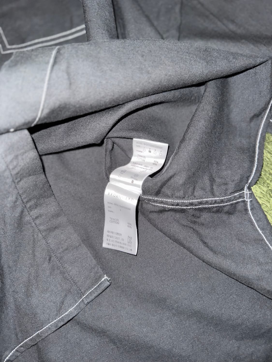 [2] 8division X 브라운야드 콜라보 텐셀 스티치 셔츠 블랙 상품이미지7