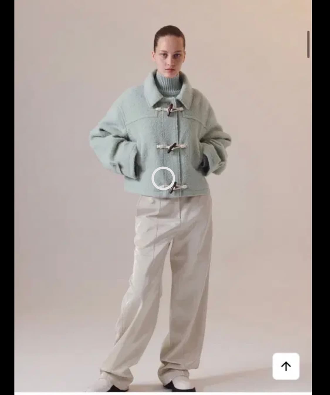 인사일런스 알파카 크롭 더플코트 민트m 상품이미지2