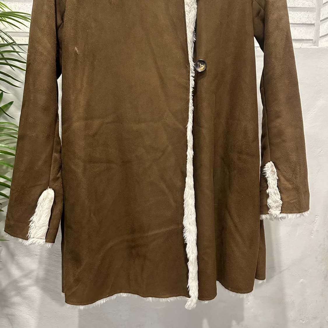 JPN VINTAGE 무스탕 후드 퍼자켓 투버튼 투포켓 디테일 브라운 상품이미지5