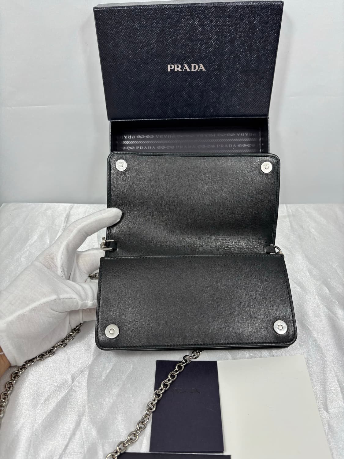 (풀구성)프라다 다이어그램 은장 숄더 체인크로스백 상품이미지8