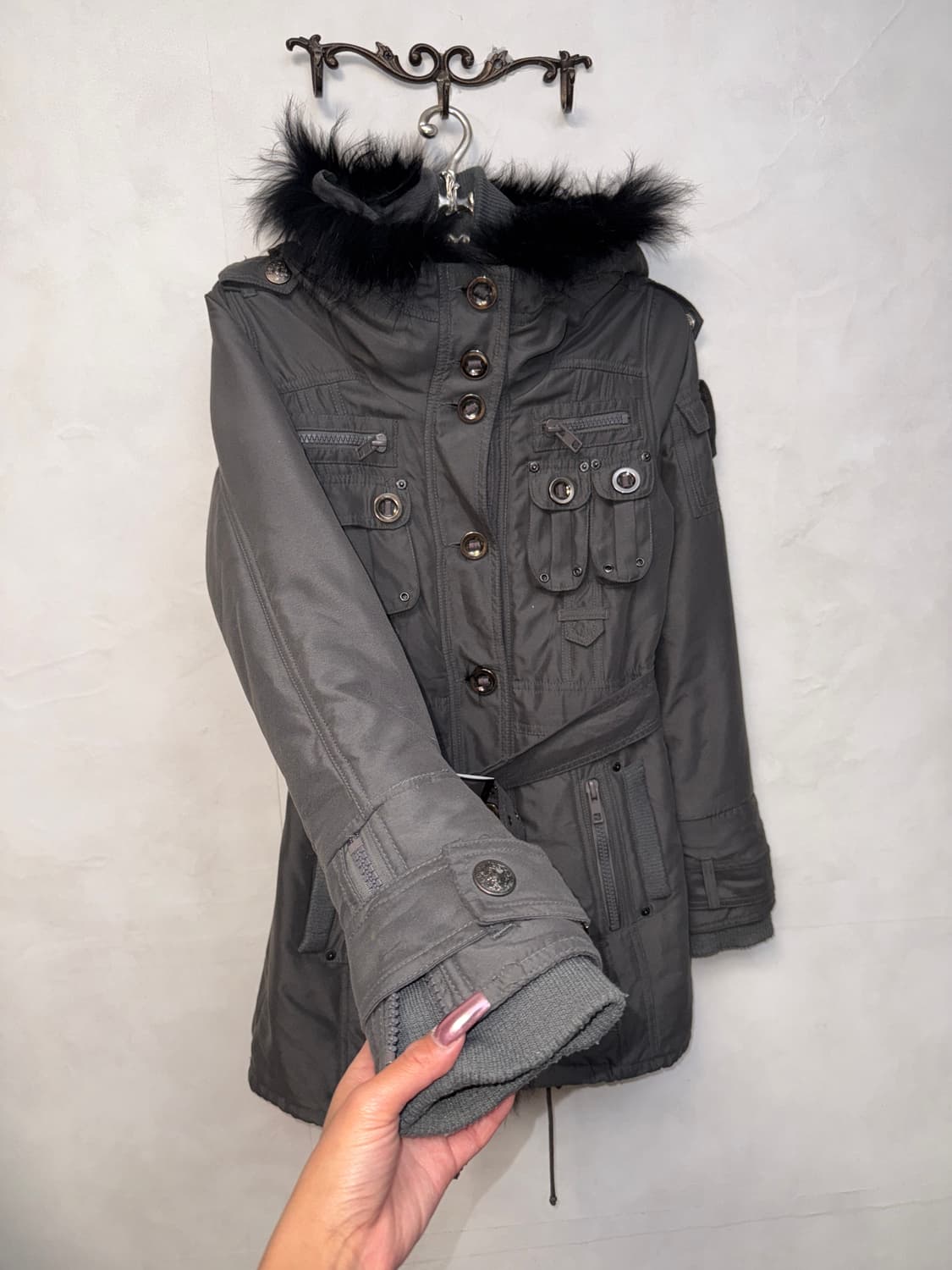 Durer multi pocket raccoon fur field jk 상품이미지2