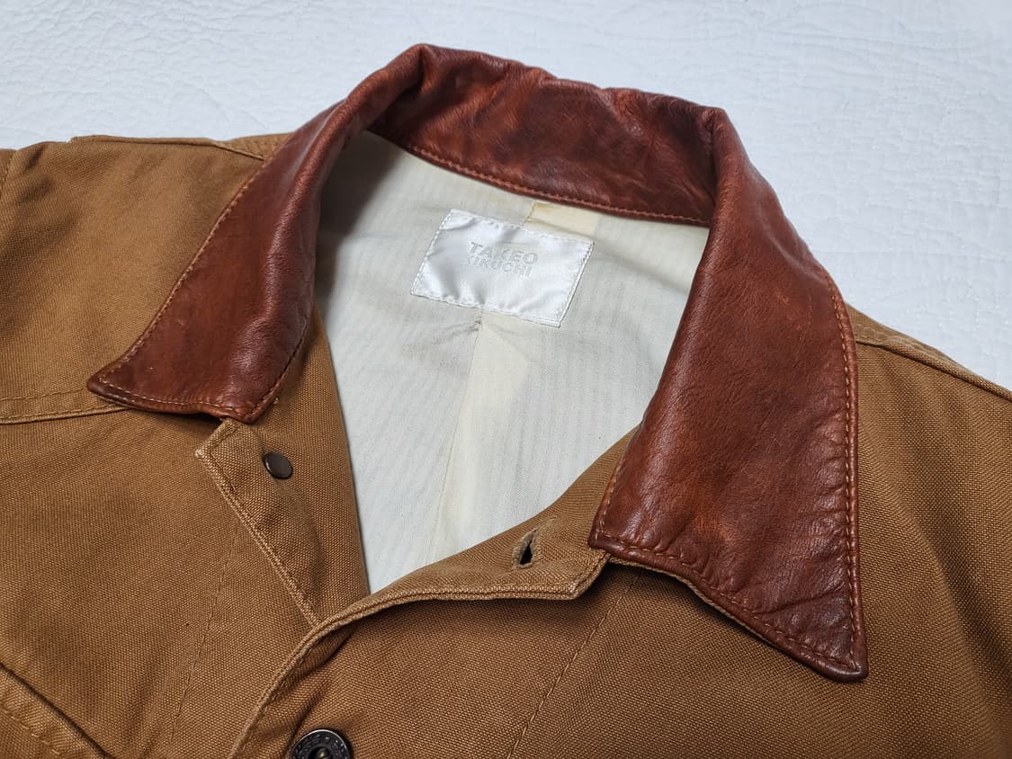 타케오 키쿠치 레더 카라 헌팅 자켓 상품이미지2