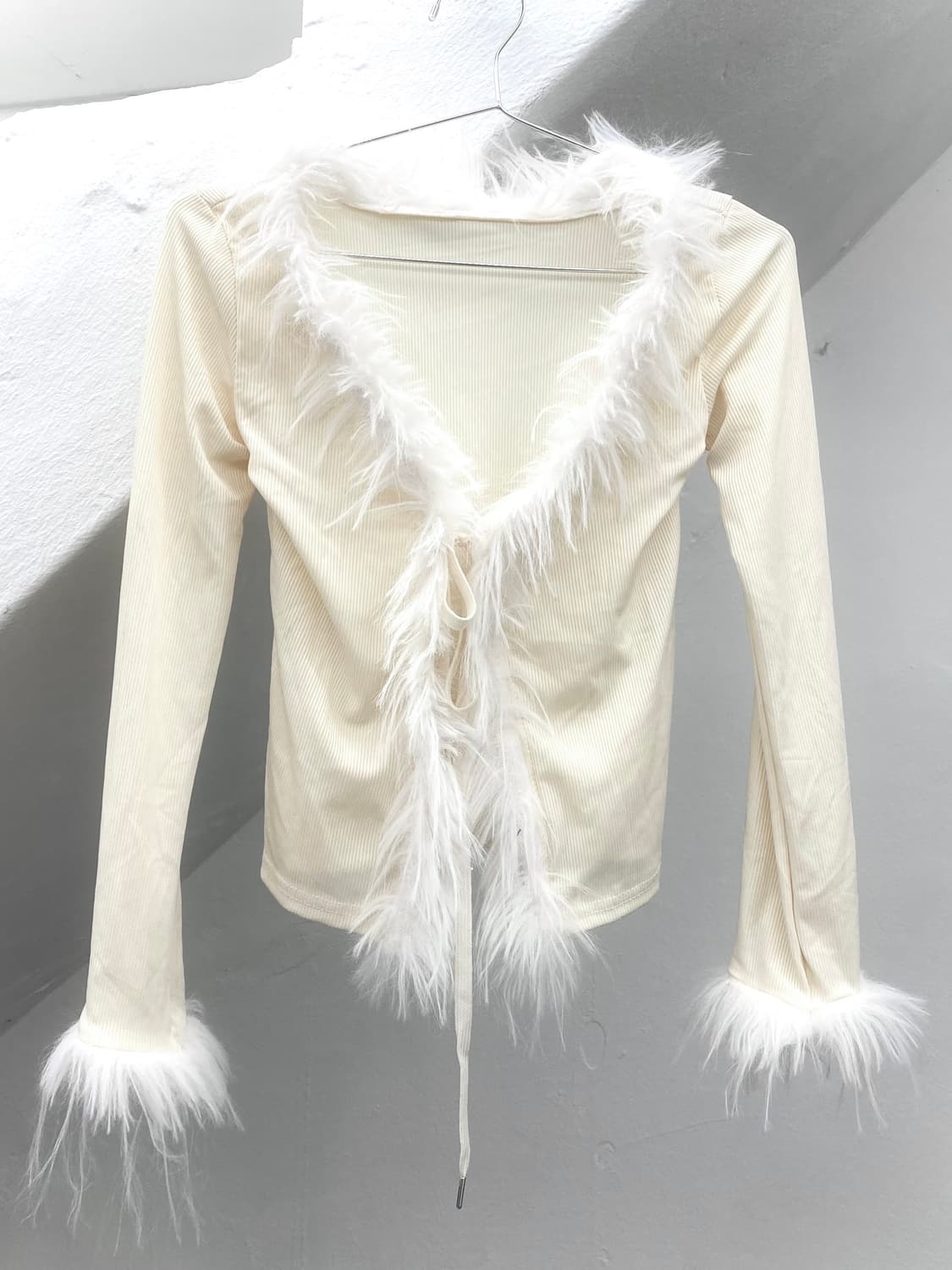 Ivory fur cardigan 상품이미지1