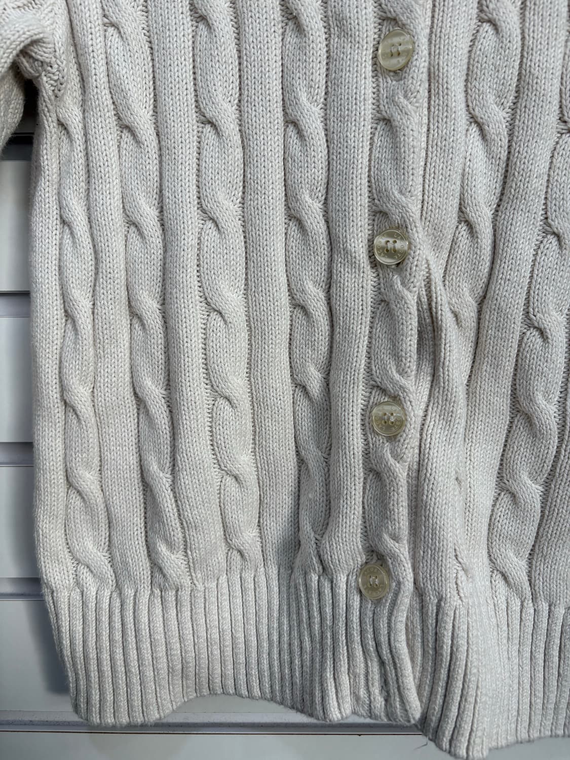 라코스테 케이블 반팔 니트 가디건 아이보리 S 상품이미지5