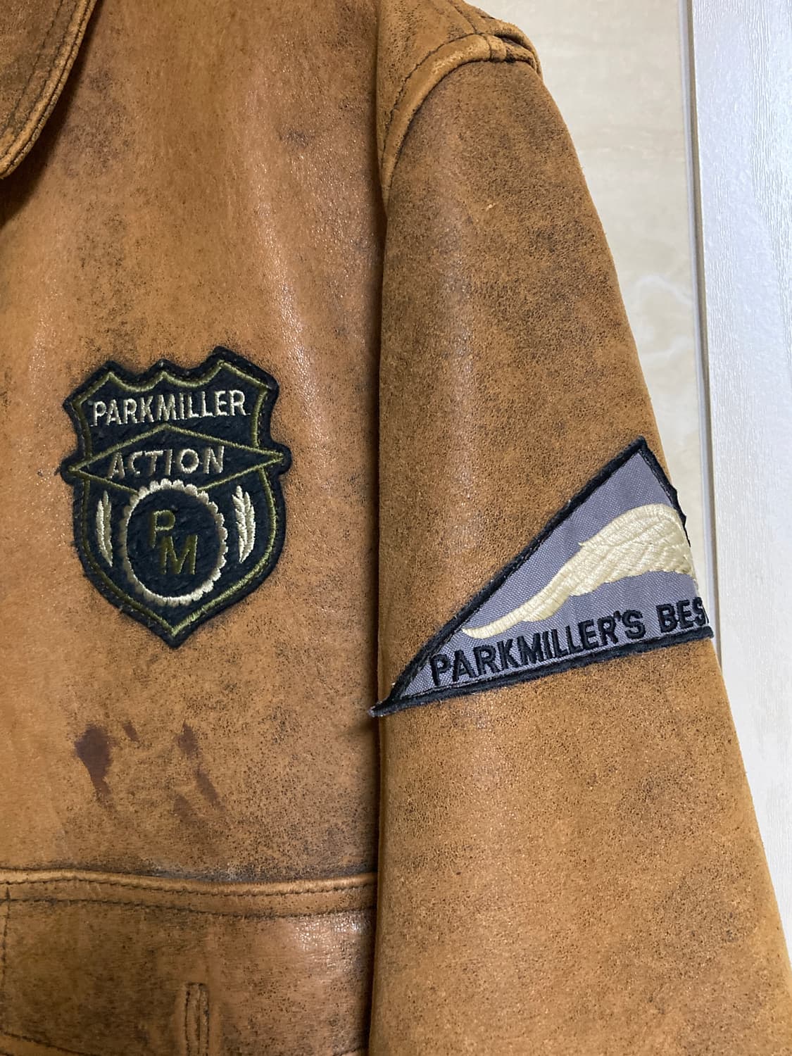 (L) 빈티지 패치 a2 가죽 자켓 상품이미지7