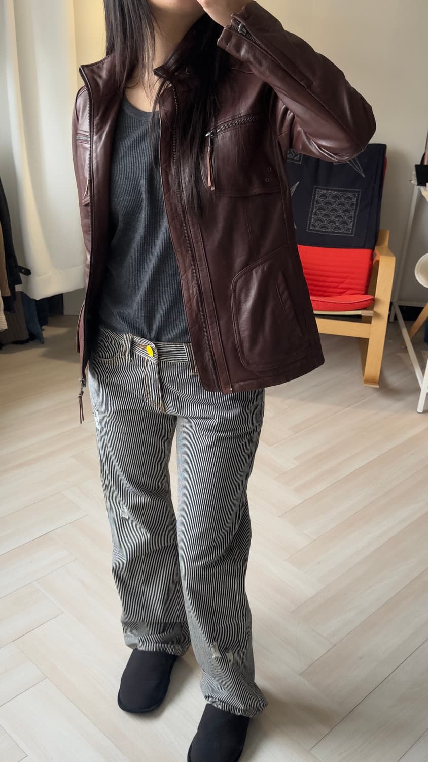 [ANDREW MARC] leather jacket (brick) 상품이미지3