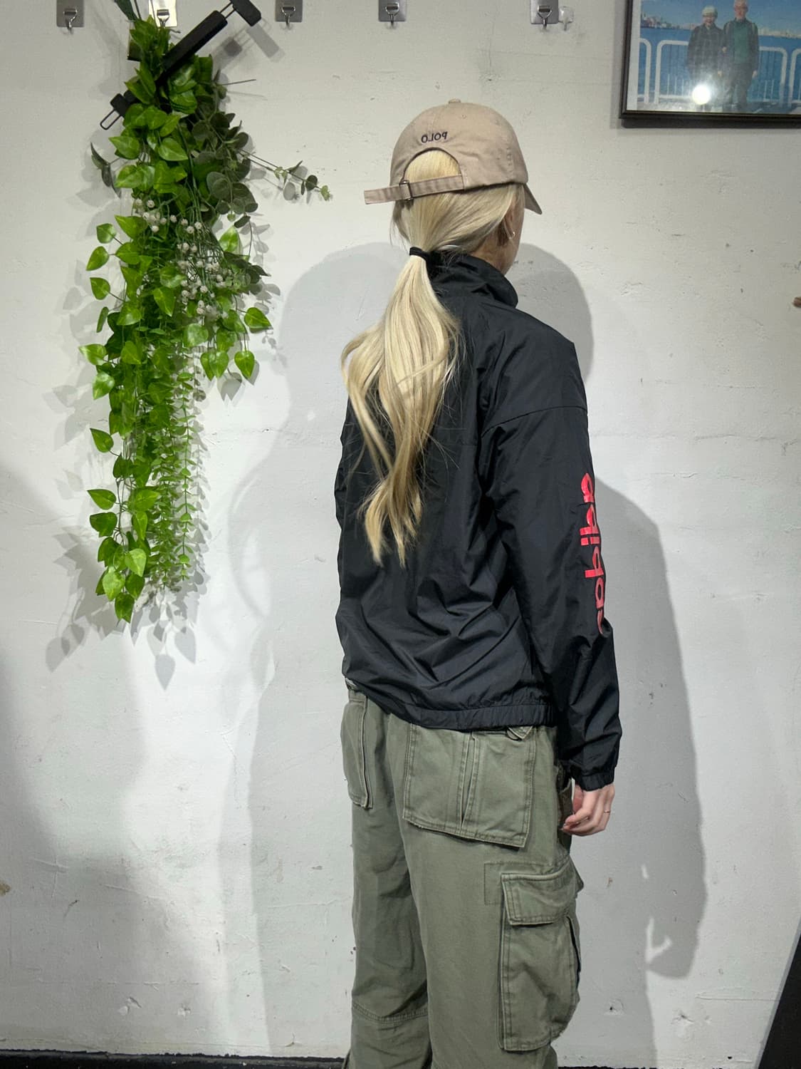 아디다스 블랙 핑크 스펠아웃 바람막이 자켓 S 상품이미지3