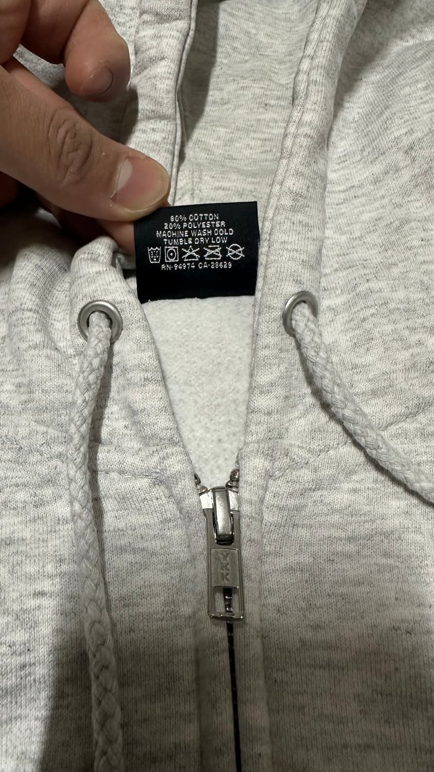 스투시 월드 투어 후드 집업 회색 상품이미지4