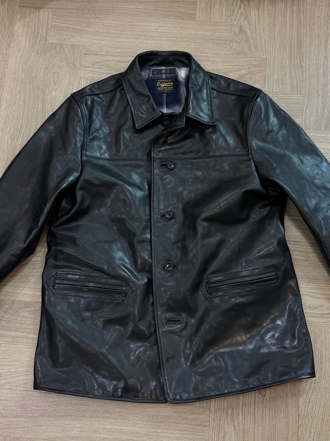 아웃스탠딩 워시드 카우하이드 카코트 - 블랙 L사이즈 상품이미지1