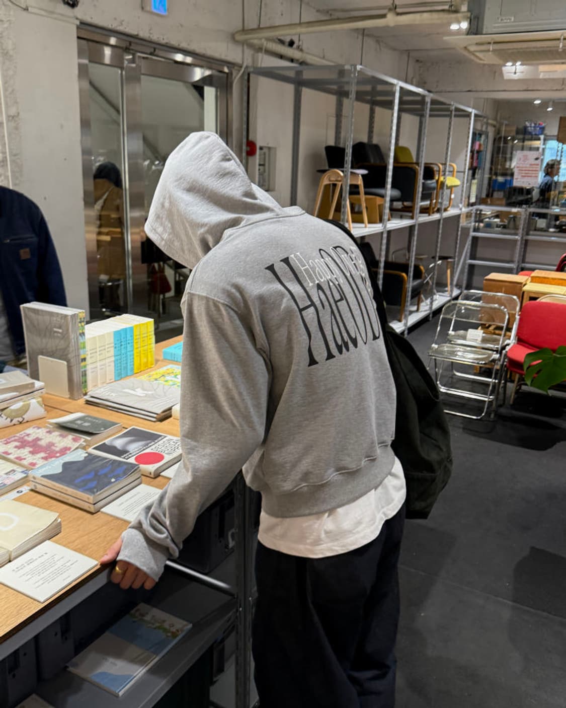 HaeODi Semi-crop Hoodie (GRAY) 상품이미지1