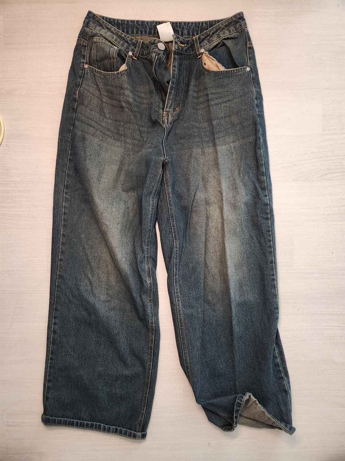 워시드 데님 와이드 상품이미지1