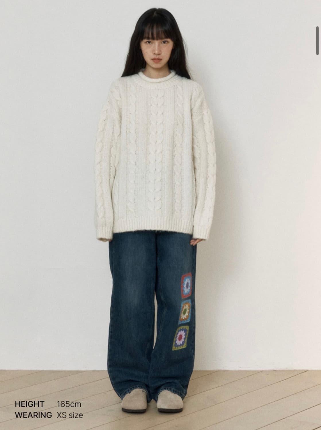 로씨로씨 X 그래피커스 Crochet Jeans [MIDDLE BLUE] 상품이미지1