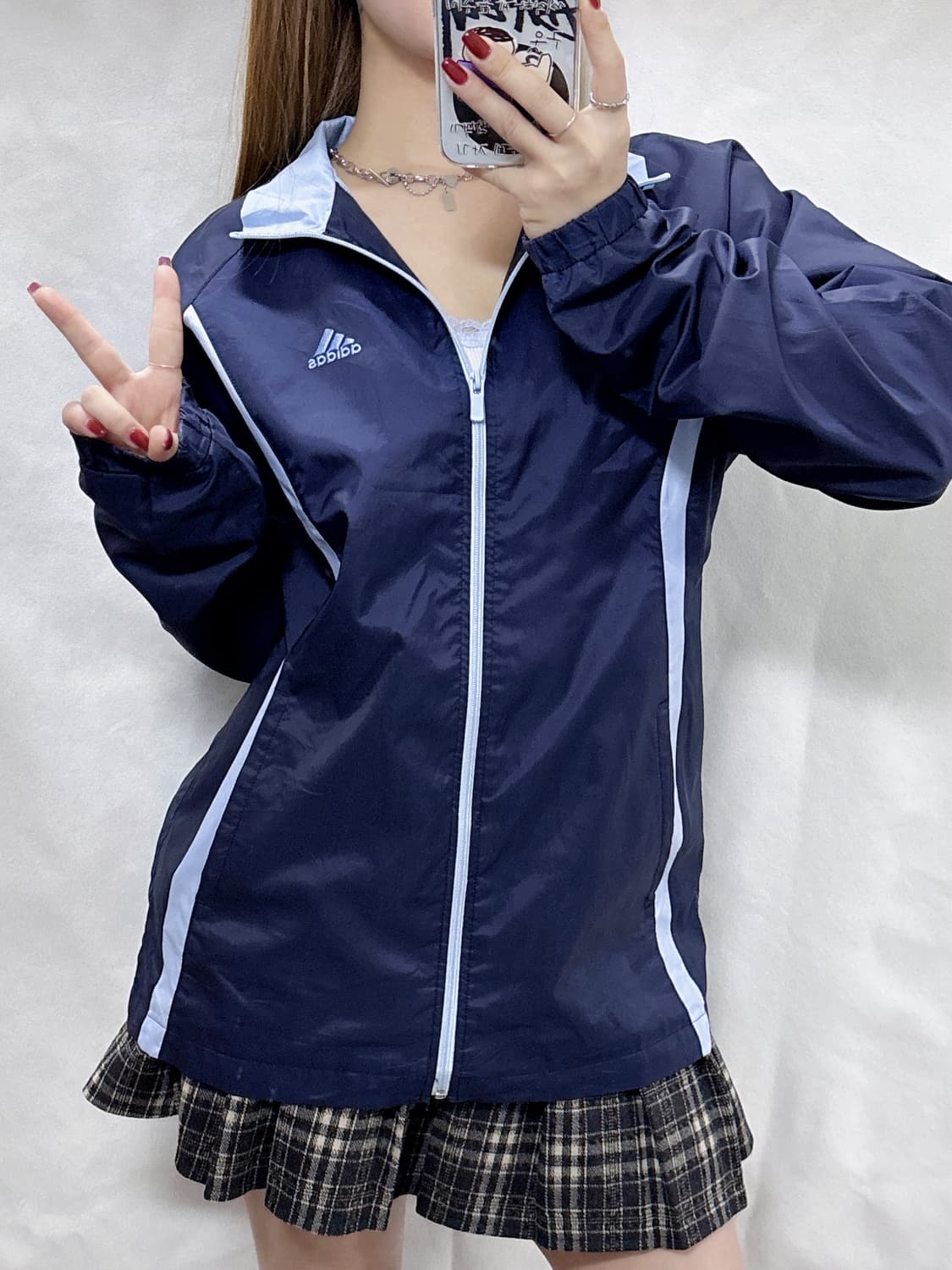 아디다스 JAPAN 베이비블루 스몰로고 바람막이  상품이미지3