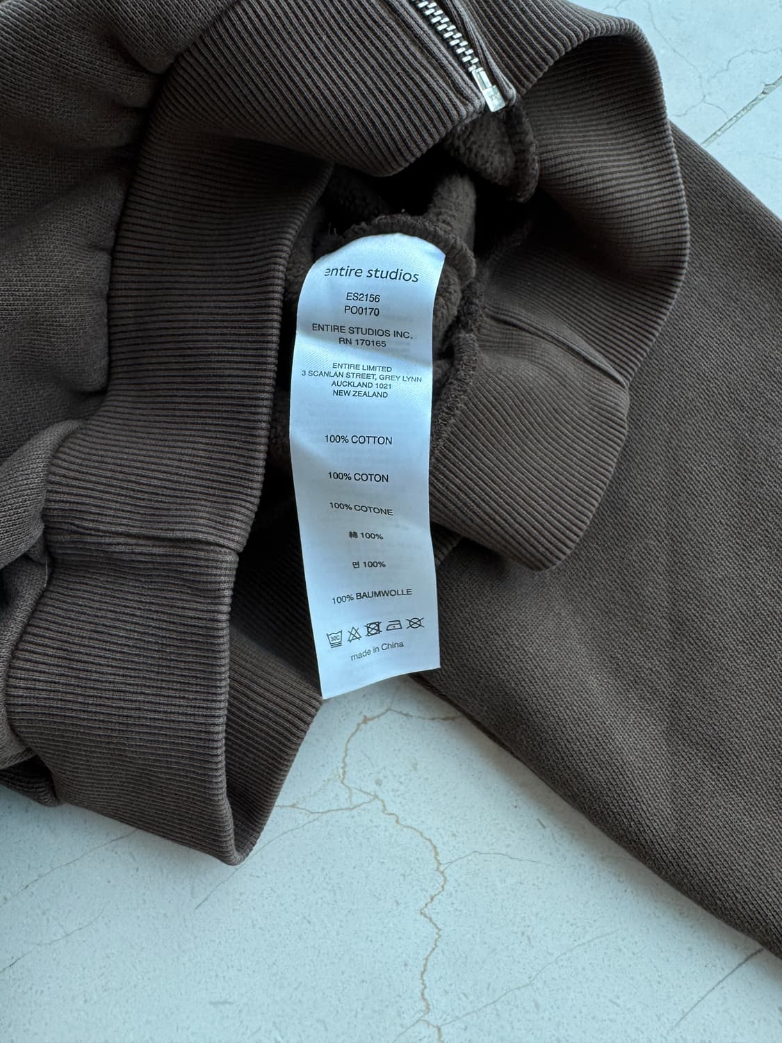 엔타이어 스튜디오 Entire Studios 크롭 후드집업 브라운 xs 상품이미지3