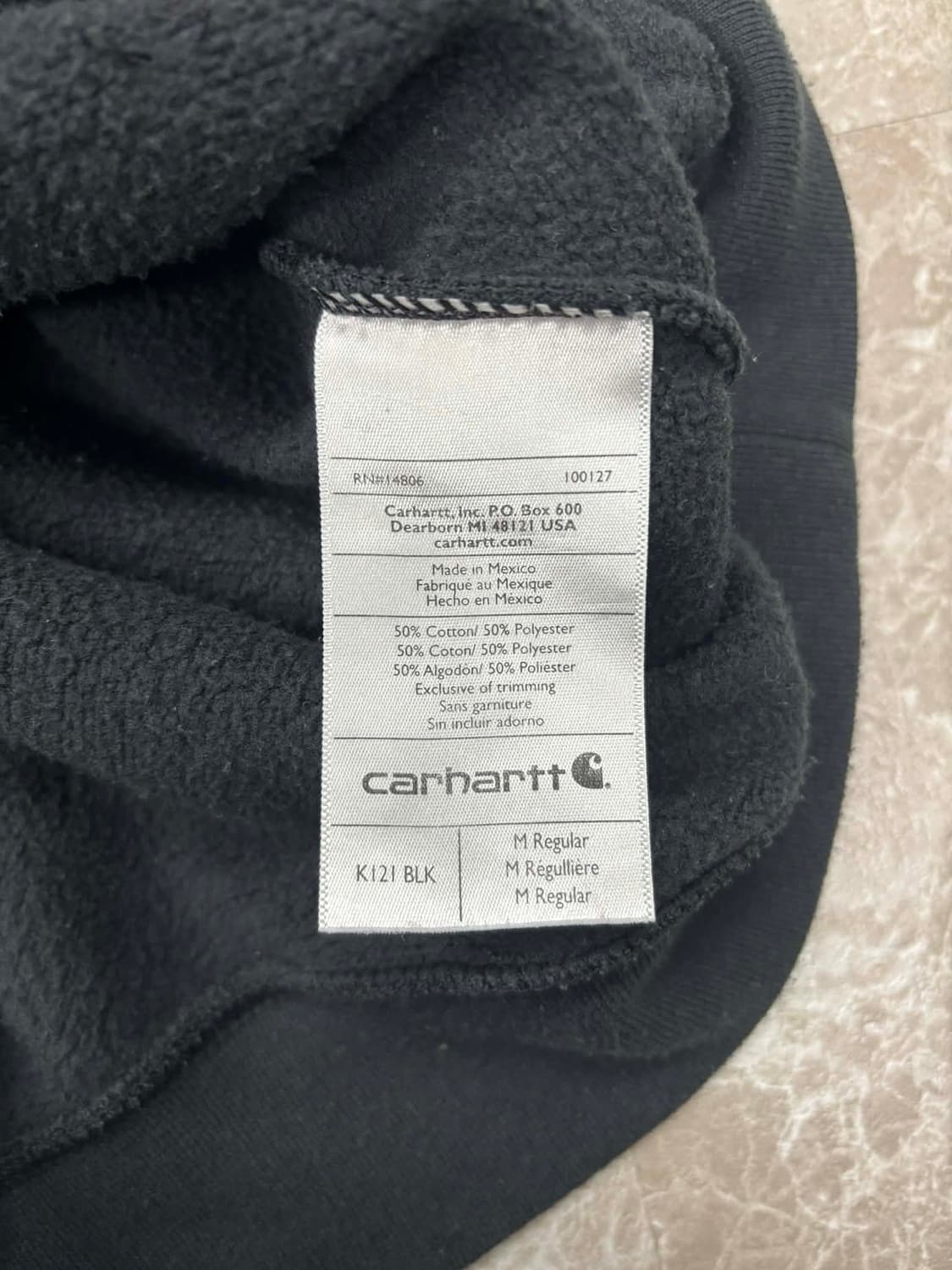 칼하트 블랙 루즈핏 미드웨이트 후드집업 희귀져지(M) 상품이미지6