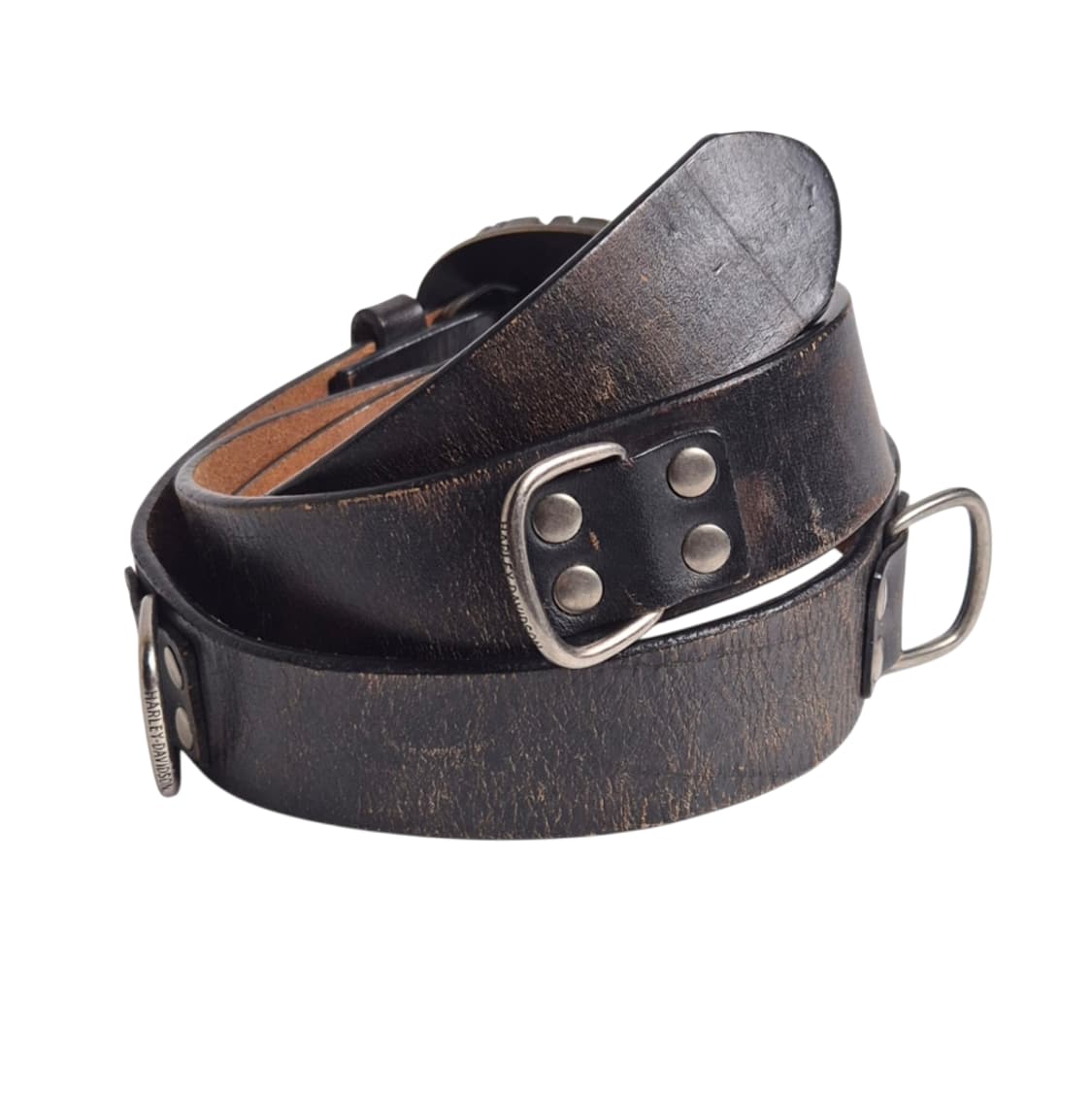 HD) 할리 데이비슨 스컬 로고 레더 벨트 상품이미지4