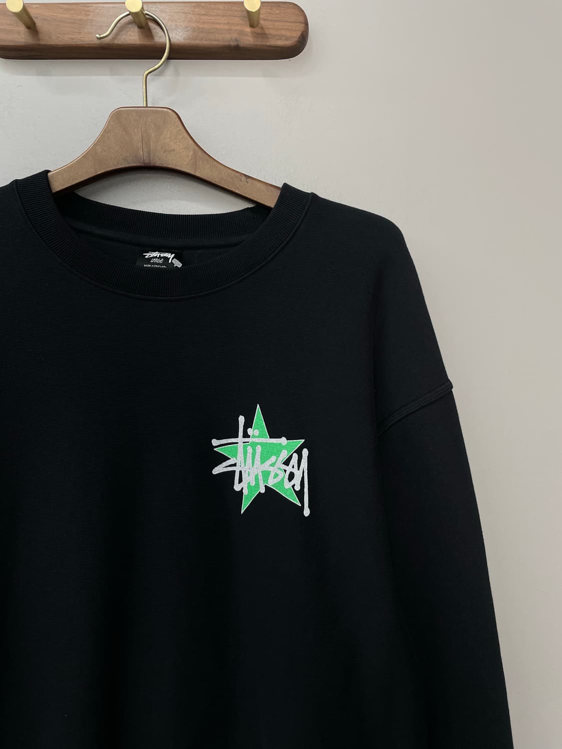 스투시 스타 크루 피그먼트 다이드 블랙 맨투맨 H1018 상품이미지4