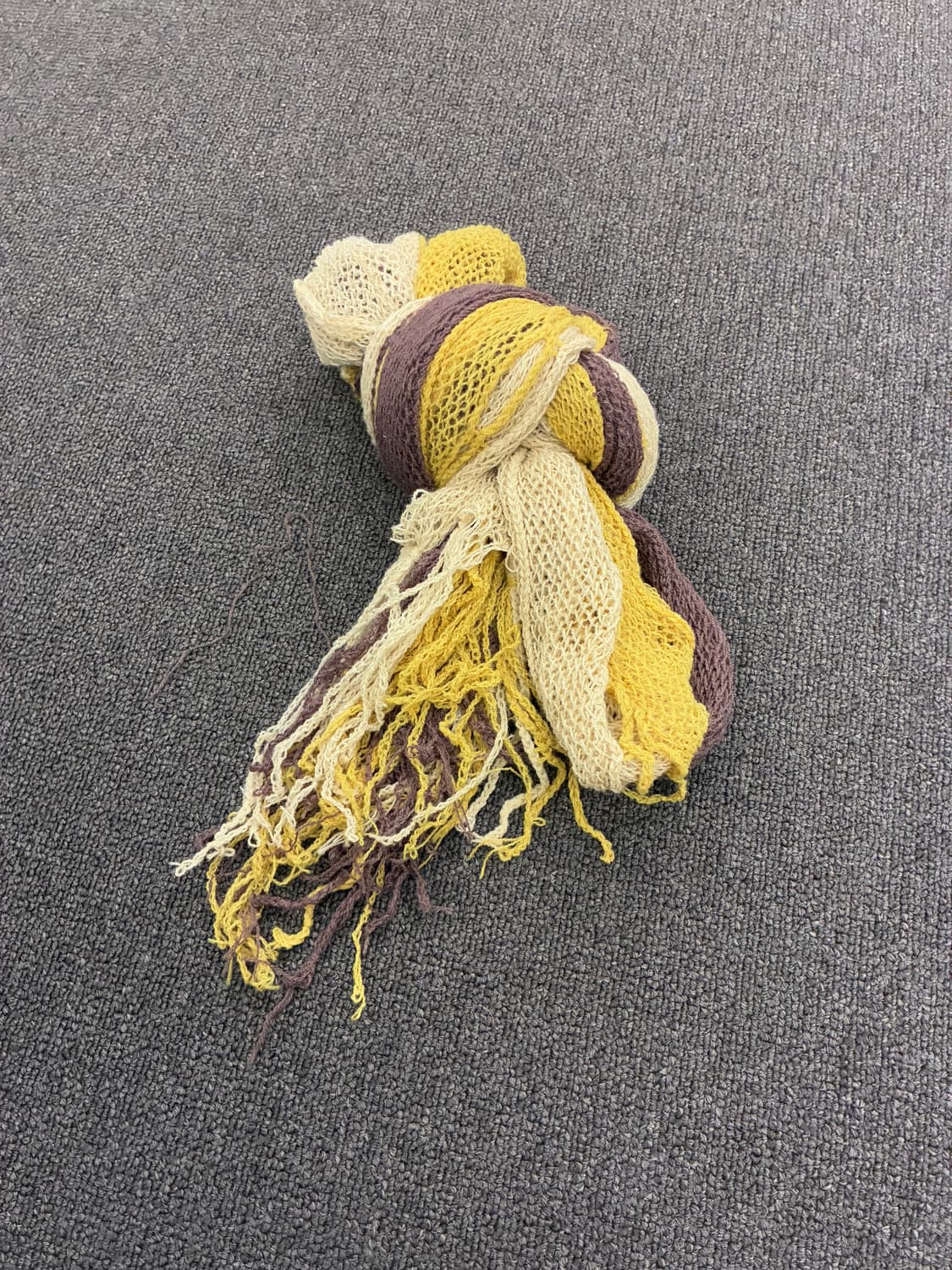 Japanese vintage 여성 배색 그물 머플러 상품이미지2