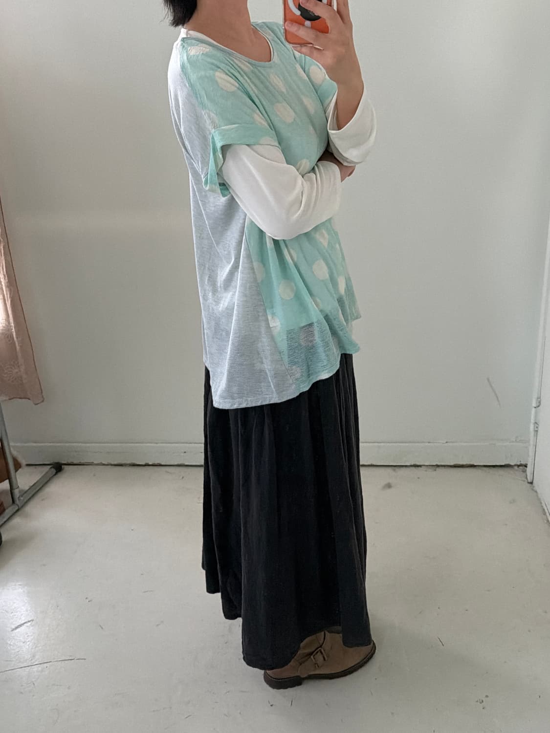 일본빈티지 도트 시스루 세트 상품이미지3