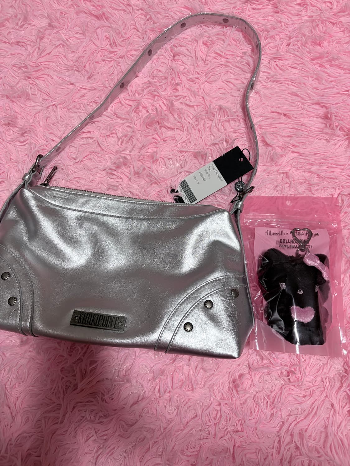 카키포인트 실버백 Stud Shoulder Bag (silver) 상품이미지2